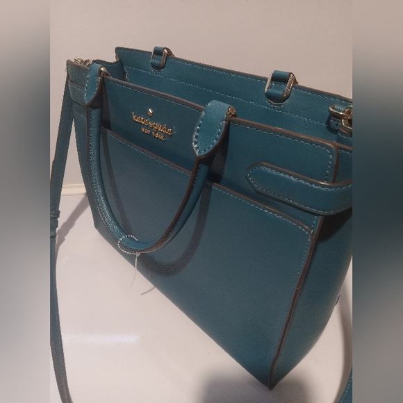KATE SPADE STACI‎ MEDIUM SATCHEL DARK PEACOCK - Picture 5 of 9